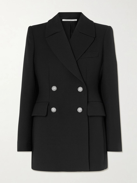  Alessandra Rich   Double Breasted Wool Blazer   Black 