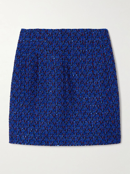  Alessandra Rich   Sequined Tweed Mini Skirt   Blue 