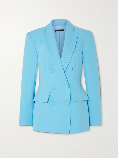  Alex Perry   Landon Double Breasted Crepe Blazer   Light Blue 