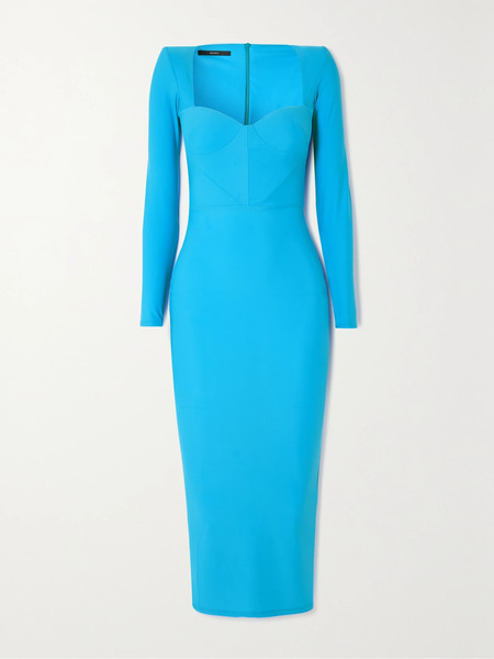  Alex Perry   Lennon Stretch Jersey Midi Dress   Blue 