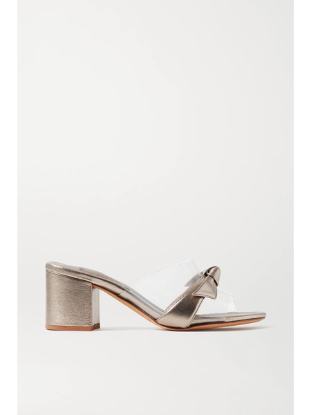 Alexandre Birman   Clarita Pvc And Metallic Leather Mules   Platinum 