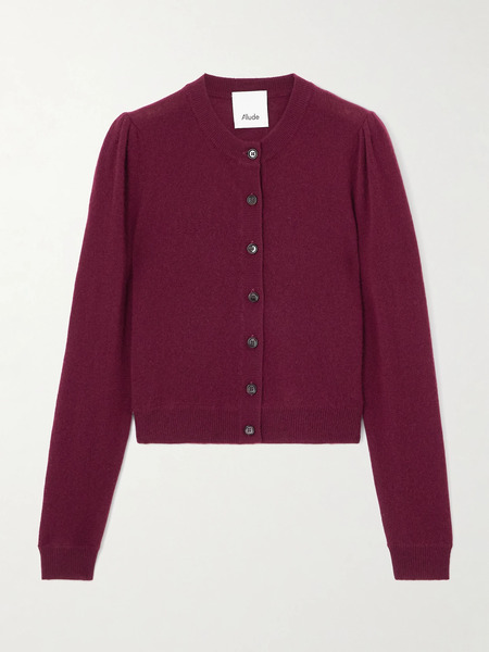  Allude   Cashmere Cardigan   Burgundy 