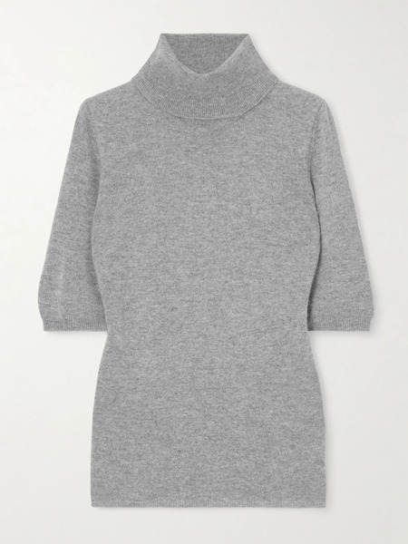  Allude   Cashmere Turtleneck Sweater   Light Gray 