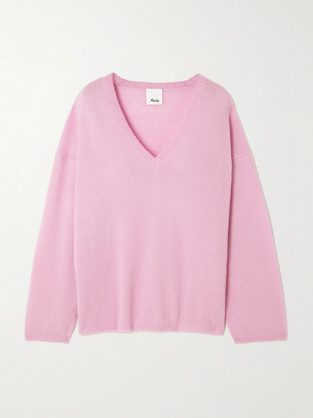  Allude   Oversized Cashmere And Silk Blend Sweater   Baby Pink 