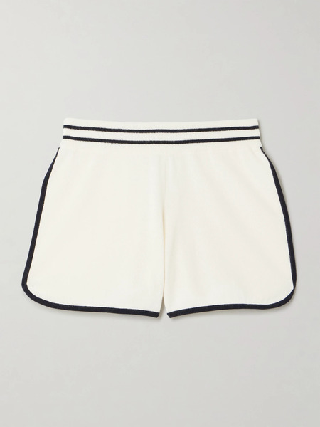  Allude   Striped Cashmere Shorts   Cream 