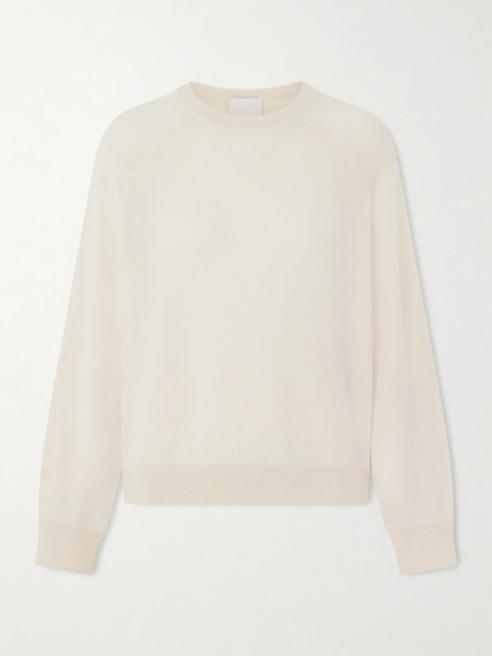  Allude   Wool And Cashmere Blend Sweater   Cream 