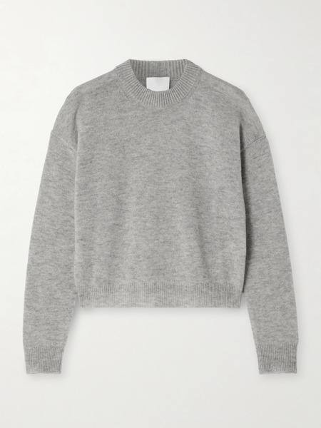  Allude   Wool And Cashmere Blend Sweater   Light Gray 