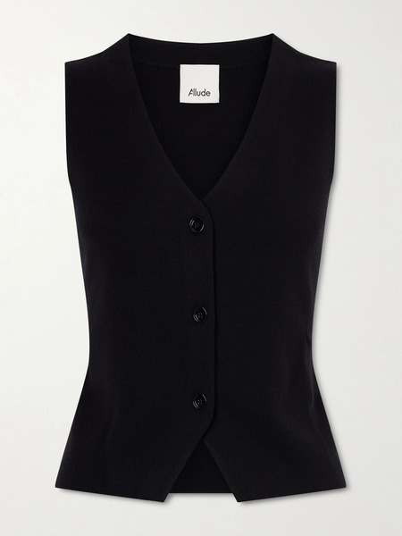  Allude   Wool Vest   Black 