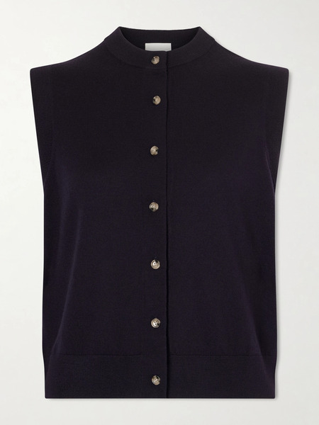  Allude   Wool Vest   Navy 