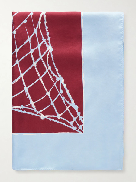  Altuzarra   Fishnet Printed Silk Twill Scarf   Blue 