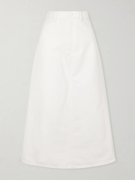  Ami Paris   Denim Midi Skirt   Cream 