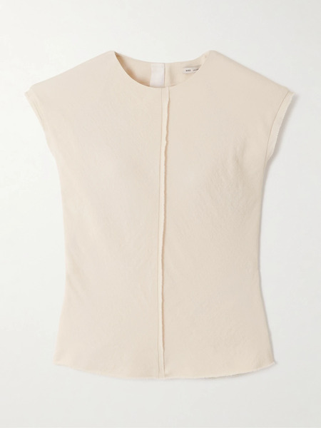  Ami Paris   Frayed Crepe Tank   Ivory 