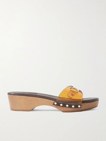 Ancient Greek Sandals   Omonia Jelly Studded Pvc Clogs   Tan 