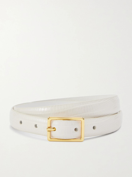  Anderson's   Croc Effect Leather Belt   Off White 