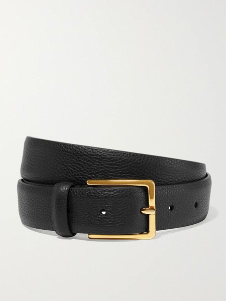  Anderson's   Textured Leather Belt   Black 