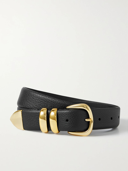  Anderson's   Textured Leather Belt   Black 