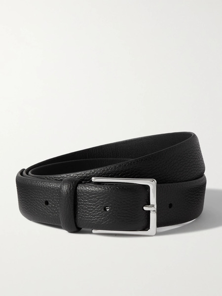  Anderson's   Textured Leather Belt   Black 