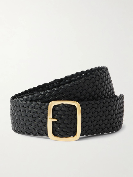  Anderson's   Woven Leather Belt   Black 