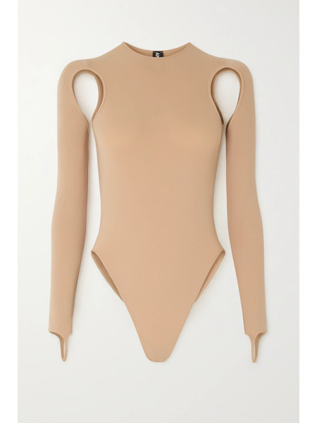  Andreadamo   Cutout Stretch Jersey Bodysuit   Neutral 