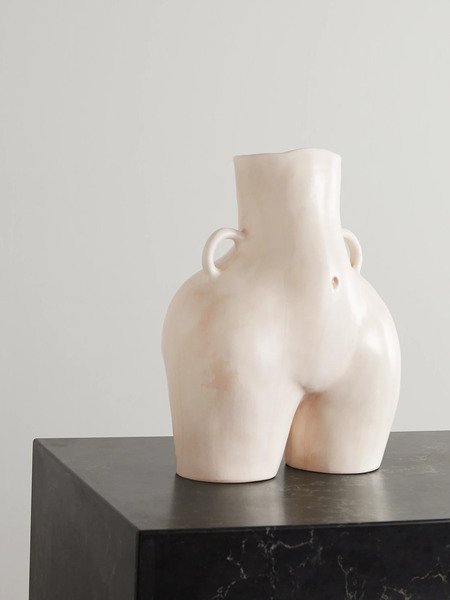  Anissa Kermiche   Love Handles Ceramic Vase   Cream 