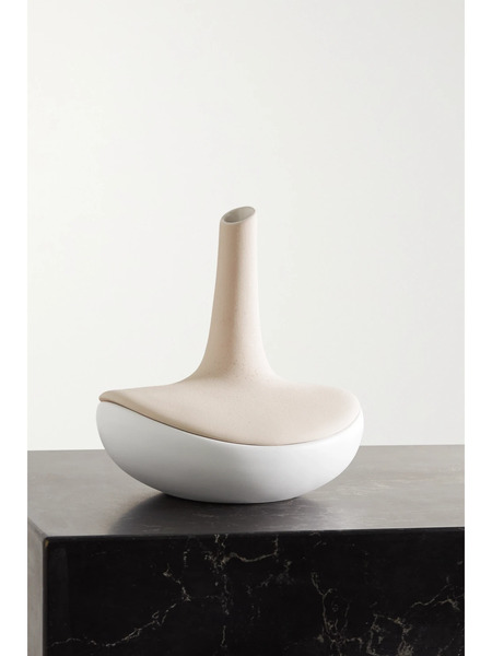  Anissa Kermiche   Speckled Ceramic Jewelry Box Vase   Cream 