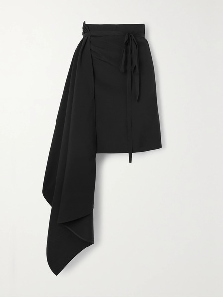 Ann Demeulemeester   Draped Wool Midi Wrap Skirt   Black 