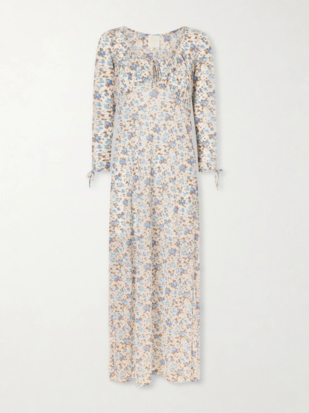  Anna Sui   Calico Floral Print Jersey Midi Dress   Multi 