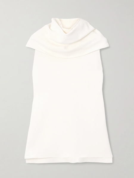  Another Tomorrow   Draped Crepe Blouse   Cream 