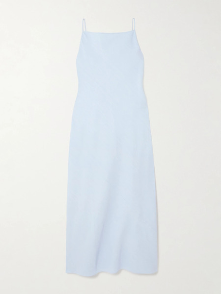 Another Tomorrow   Hemp Blend Maxi Dress   Light Blue 