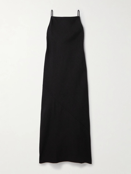  Another Tomorrow   Hemp Blend Midi Dress   Black 