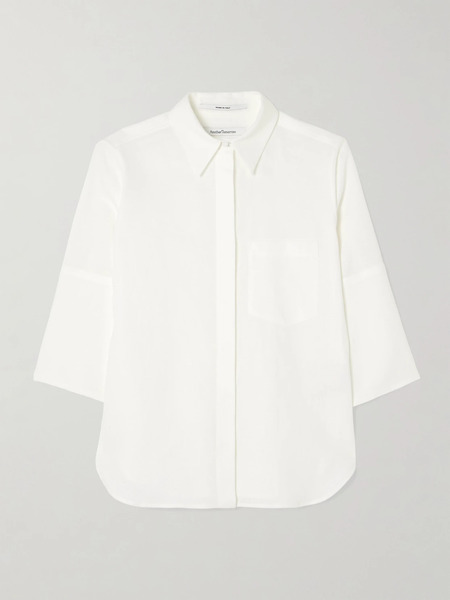  Another Tomorrow   Linen Shirt   White 