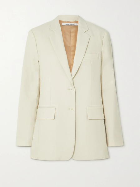  Another Tomorrow   + Net Sustain Oversized Merino Wool Blazer   Off White 