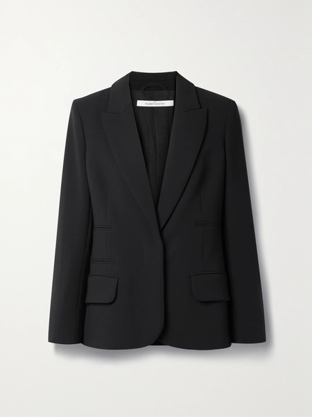  Another Tomorrow   + Net Sustain Wool Blend Crepe Blazer   Black 