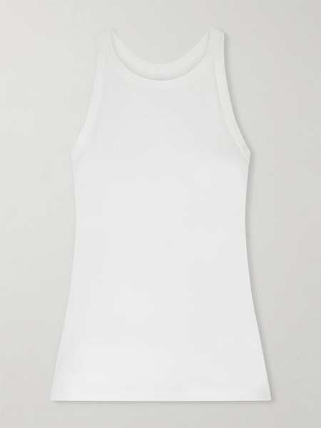  Another Tomorrow   Racerback Lyocell And Cotton Blend Tank   White 