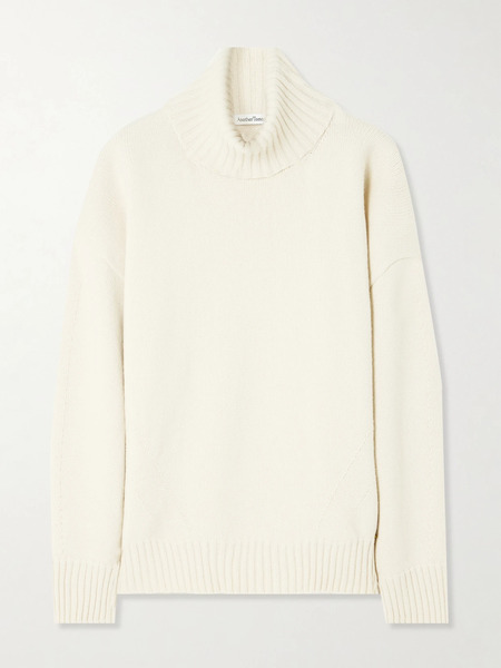  Another Tomorrow   Recycled Cashmere And Wool Blend Turtleneck Sweater   Ivory 
