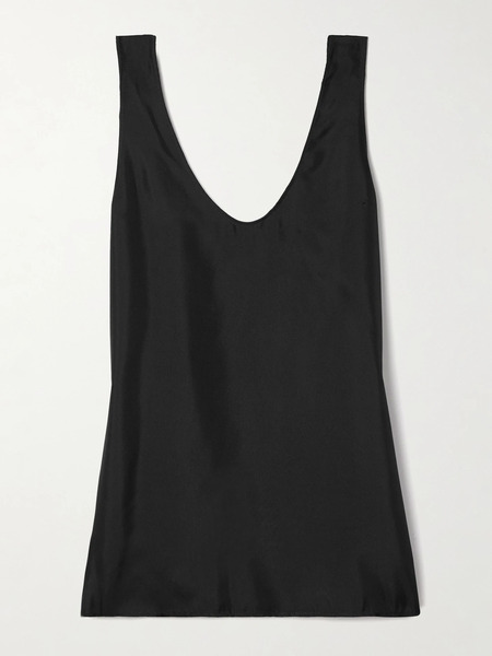  Another Tomorrow   Silk Twill Tank   Black 