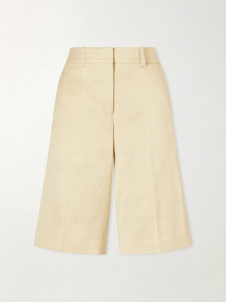  Another Tomorrow   Twill Straight Leg Shorts   Sand 