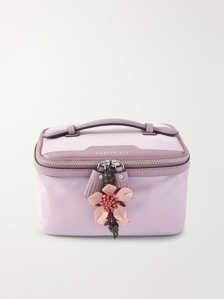  Anya Hindmarch   Sakura Blossom Leather Trimmed Shell Cosmetics Case   Lilac 