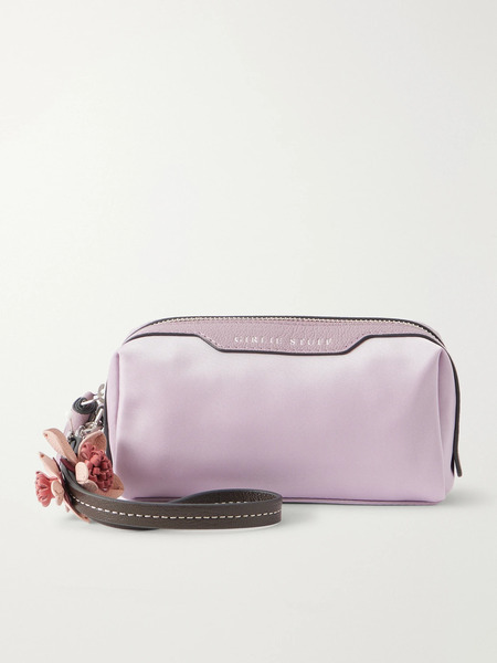  Anya Hindmarch   Sakura Blossom Leather Trimmed Shell Cosmetics Case   Lilac 