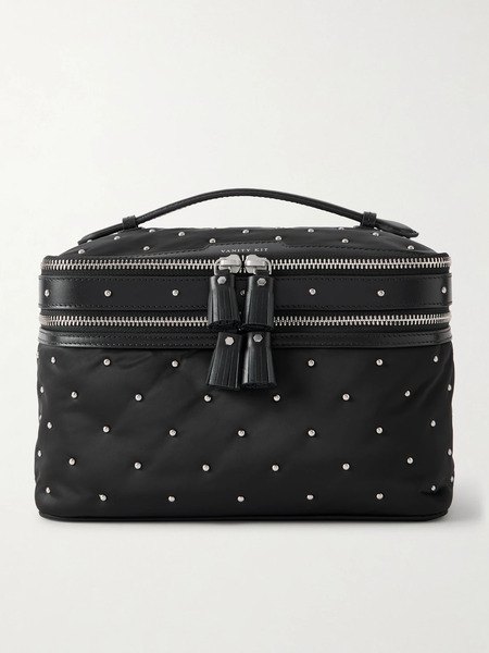  Anya Hindmarch   Vanity Kit Studded Leather And Shell Cosmetics Case   Black 