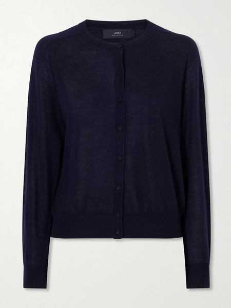  Arch4   Elio Cashmere Cardigan   Navy 