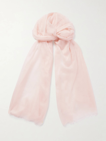 Arch4   Fringed Cashmere Scarf   Pink 