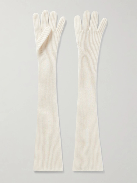  Arch4   Jessie Ribbed Cashmere Gloves   Ivory 