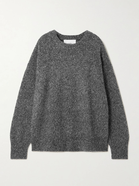  Arch4   Oversized Cashmere And Silk Blend Sweater   Dark Gray 