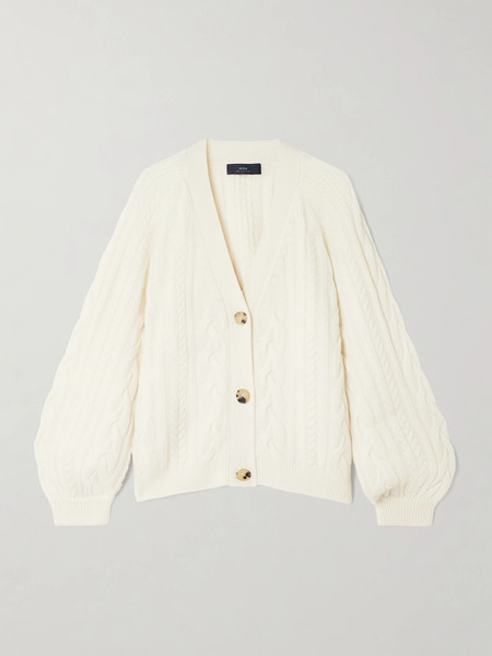  Arch4   Pimlico Cable Knit Cashmere Cardigan   White 