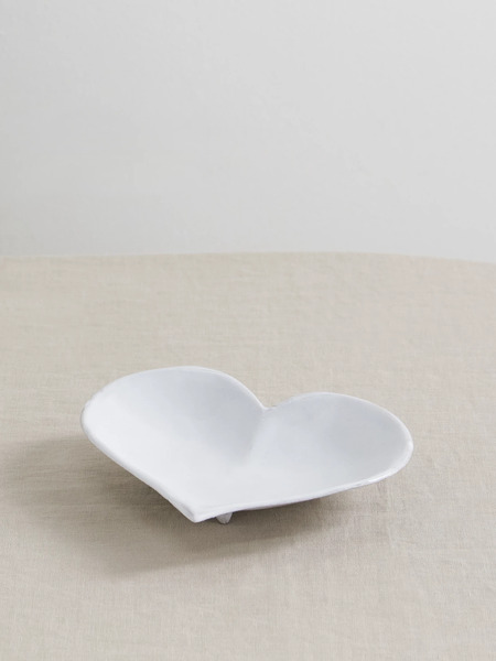  Astier De Villatte   Coeur Ceramic Dessert Plate   White 