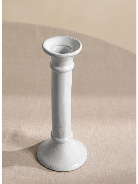  Astier De Villatte   Sobre Ceramic Candlestick   White 