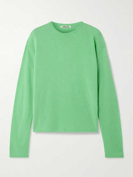  Auralee   Cashmere And Silk Blend Sweater   Mint 