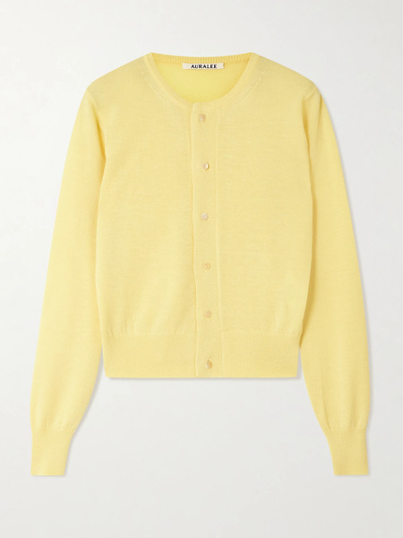  Auralee   Cashmere Cardigan   Pastel Yellow 