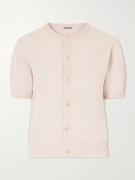  Auralee   Cashmere Cardigan   Pink 